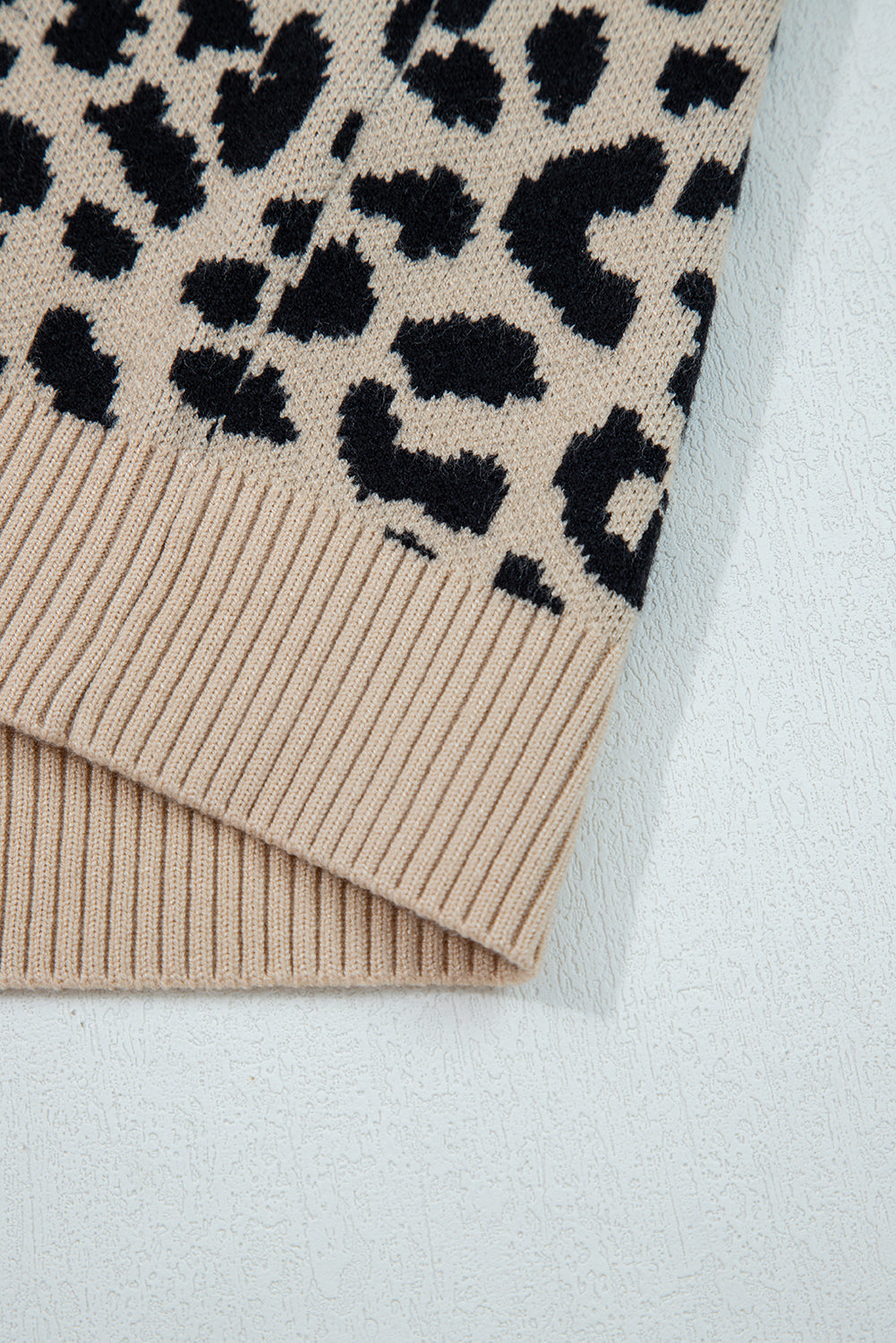 Black Leopard Drop Shoulder Knitted Cardigan