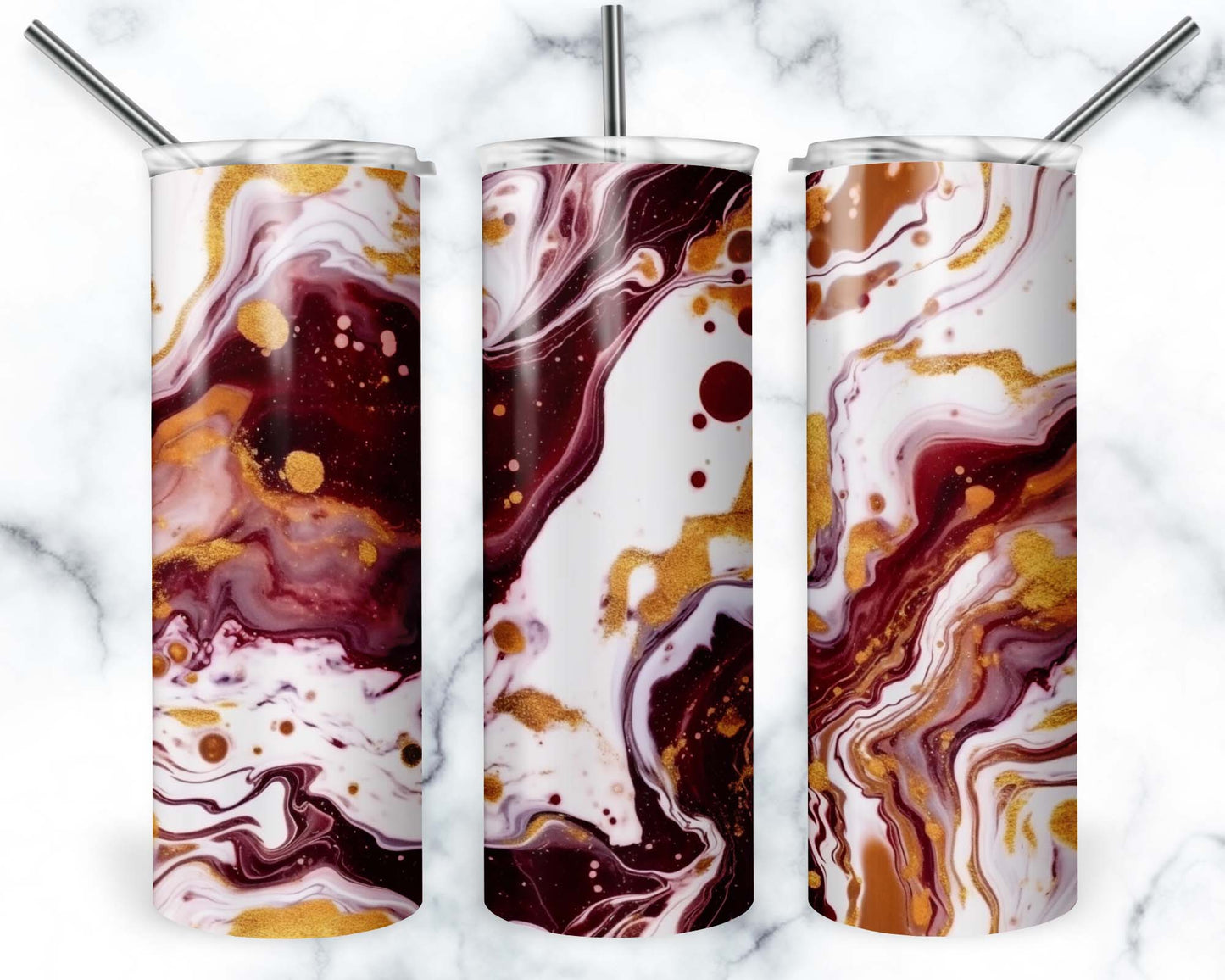 Maroon & Gold Swirl 20oz Tumbler