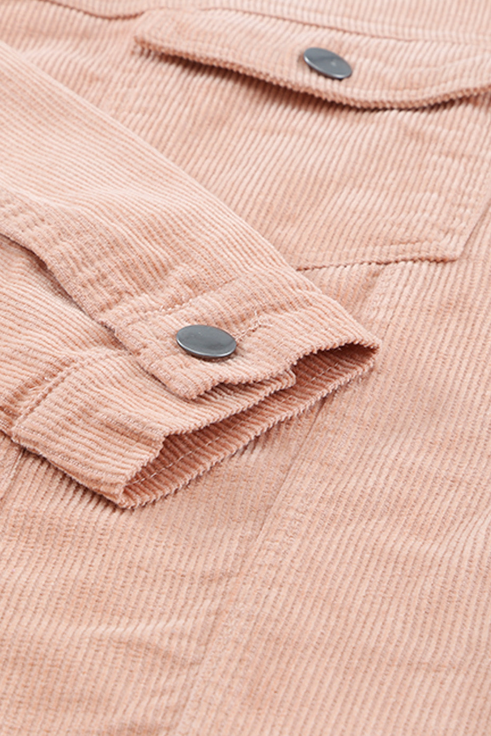 Pink Corduroy Pocket Buttoned Jacket