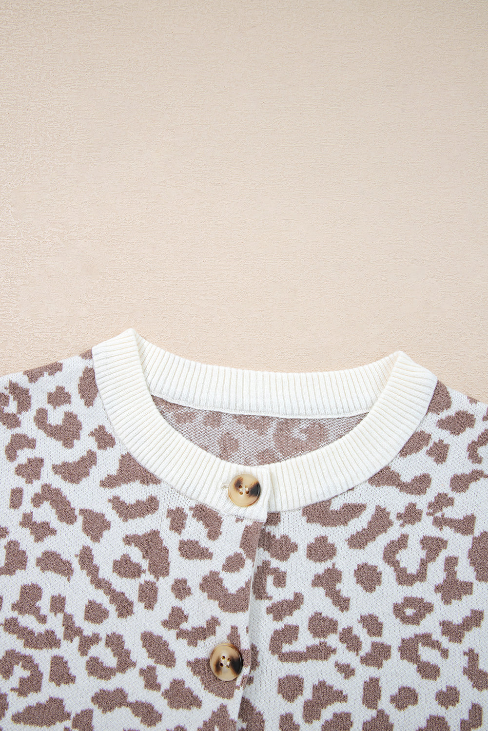 Black Leopard Drop Shoulder Knitted Cardigan