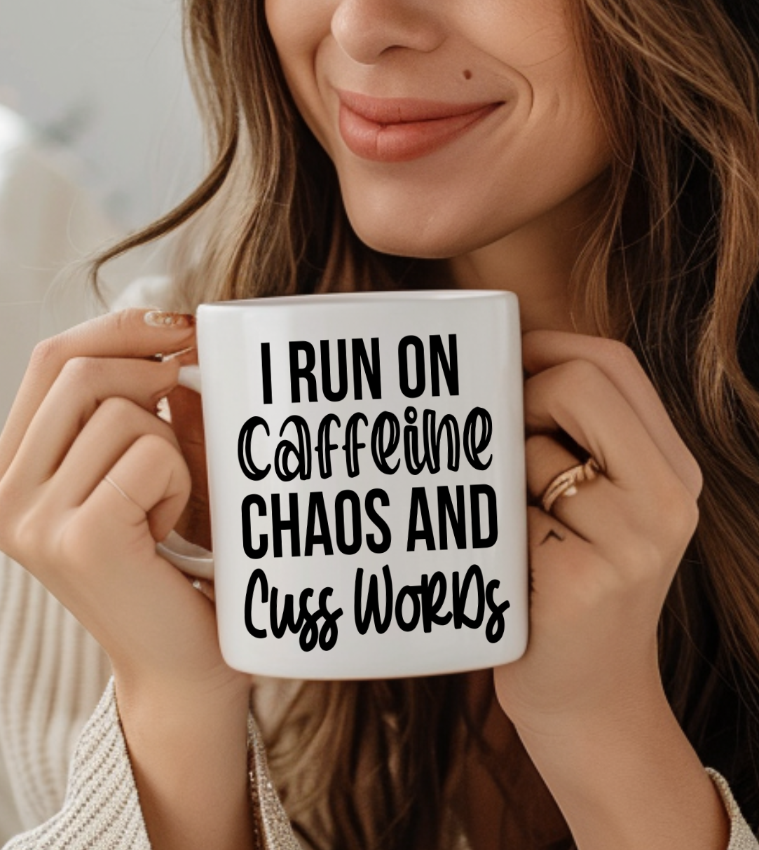 Caffeine, Chaos & Cuss Words, 15oz Coffee Mug