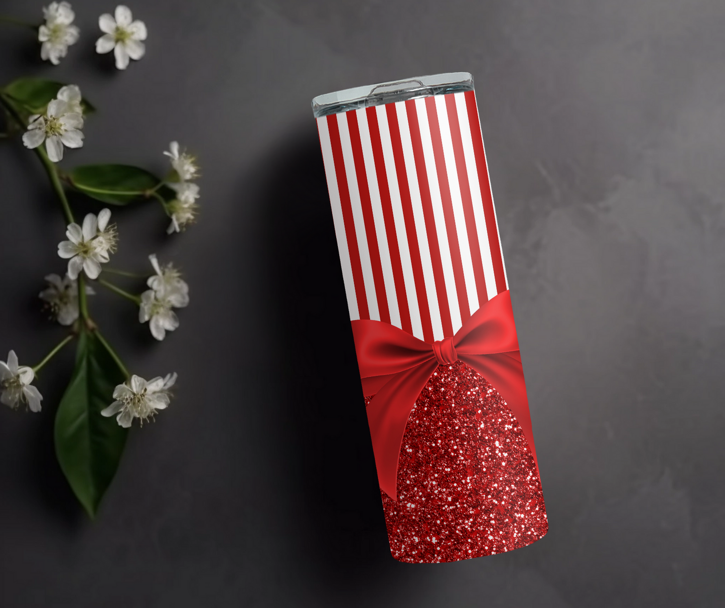 Red Christmas Wrapping & Bow, 20oz Tumbler