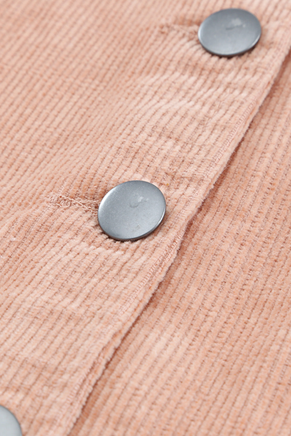 Pink Corduroy Pocket Buttoned Jacket