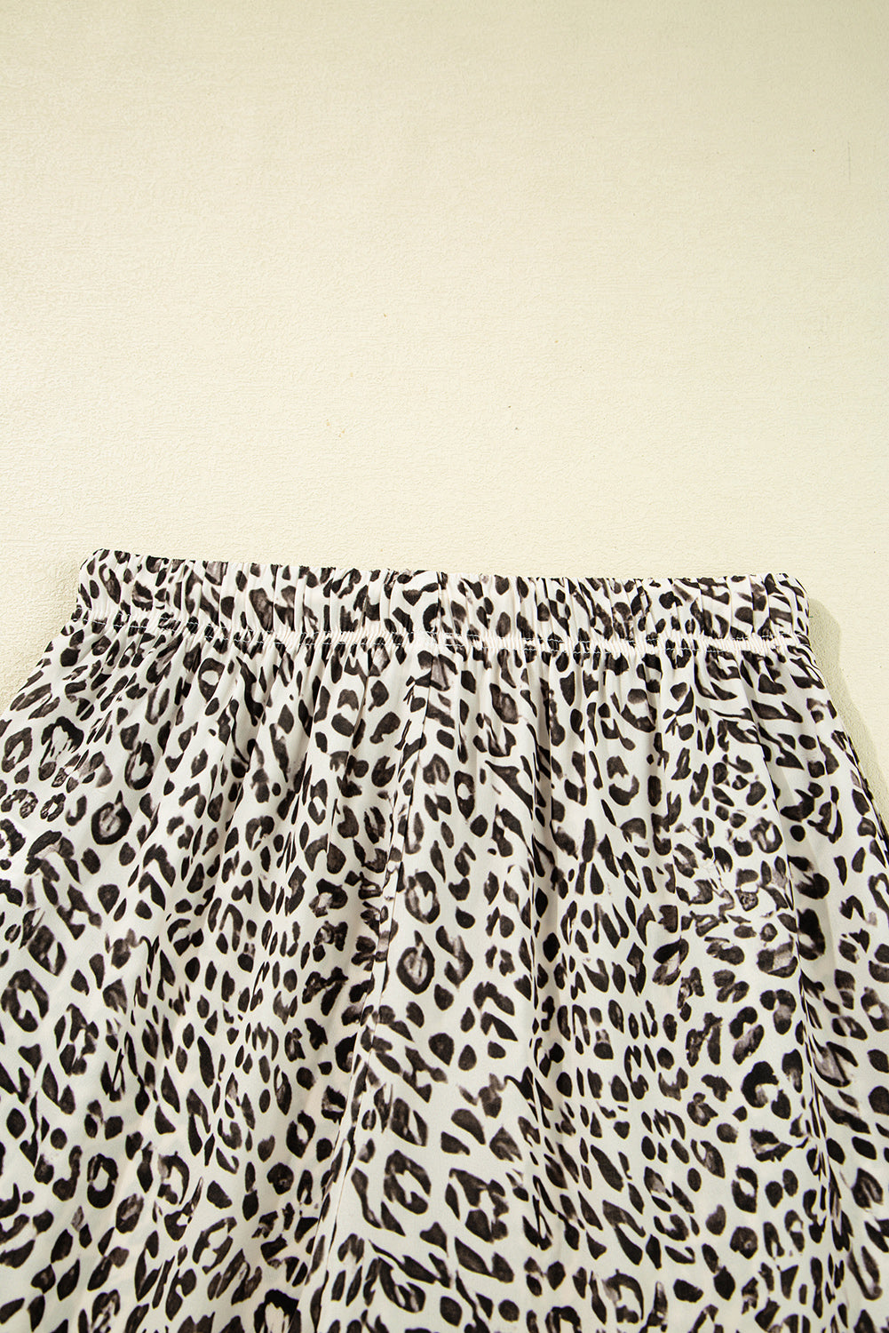 Khaki Leopard Drawstring Loose Pants